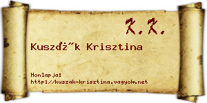 Kuszák Krisztina névjegykártya
