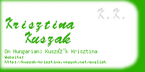 krisztina kuszak business card